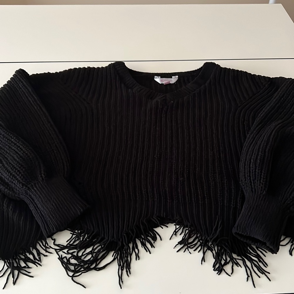 Black crop top sweater